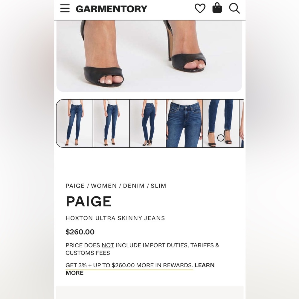 PAIGE Hoxton Ultra Skinny in Dark blue- worn a very few times. 260 retail